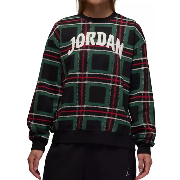 Jordan Plaid Crewneck Sweatshirt - Picture 1 of 9
